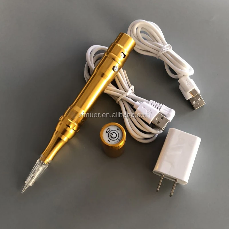 

Best Quality Wireless Permanent Makeup Machine Beauty Makeup Machine Tattoo Eyebrow Machine With Cartridge Needles, Gold