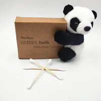 

Hot-Selling high quality eco-friendly bamboo wooden stick 100pcs ear cleaning cotton buds in Kraft paper box
