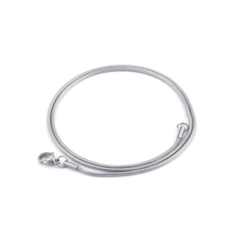 

Wholesale 1.5 mm Silver snake necklace chain 316L stainless steel chain necklace
