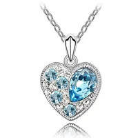 

Gold plated crystal heart shape pendant necklace jewelry