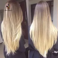 

Ombre 4/613 Long Blonde Full Lace Human Hair Wigs with Baby Hair Pre Plucked Brazilian Wig with Bleach Knot