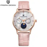 

Pagani Design 2723L Hot Day Of Weeks Women Watch Luminous Hands Pink Complete Calendar Stainless Steel Lady Female Watches
