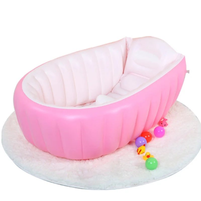 

Baby Bath Tub Newborn Children Inflatable Folding Shower Bath Tubs infant support Thickening Washbowl Summer Bathing, Pink, blue