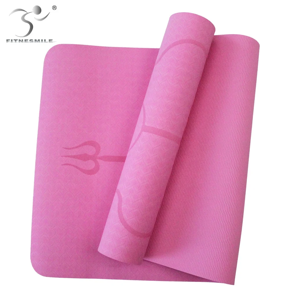 

Yoga Eco Non Slip Body Line Design TPE Yoga Mat, Purple, blue,plum