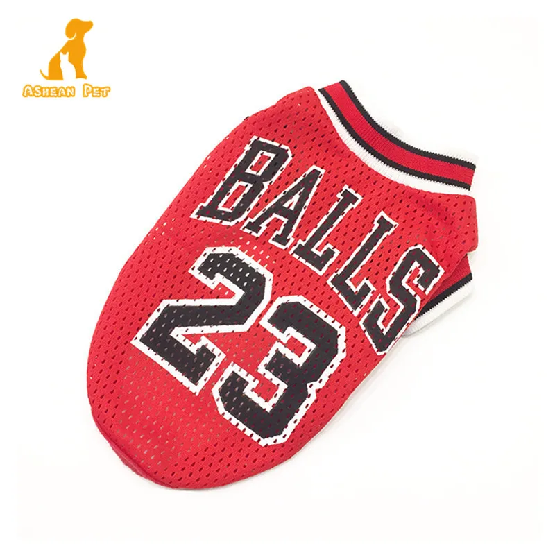 Wholesale summer basketball jersey mesh pet dog clothing
