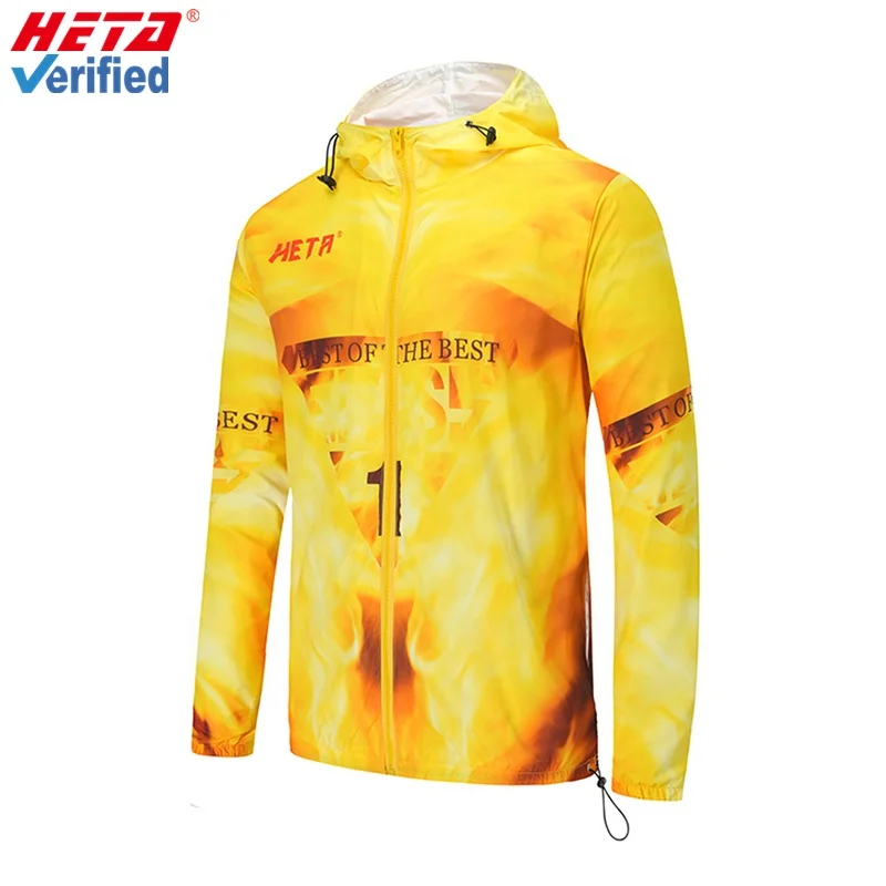 
Oem custom logo windbreaker supplier sublimated waterproof windbreaker100% polyester jacket windbreaker custom logo 