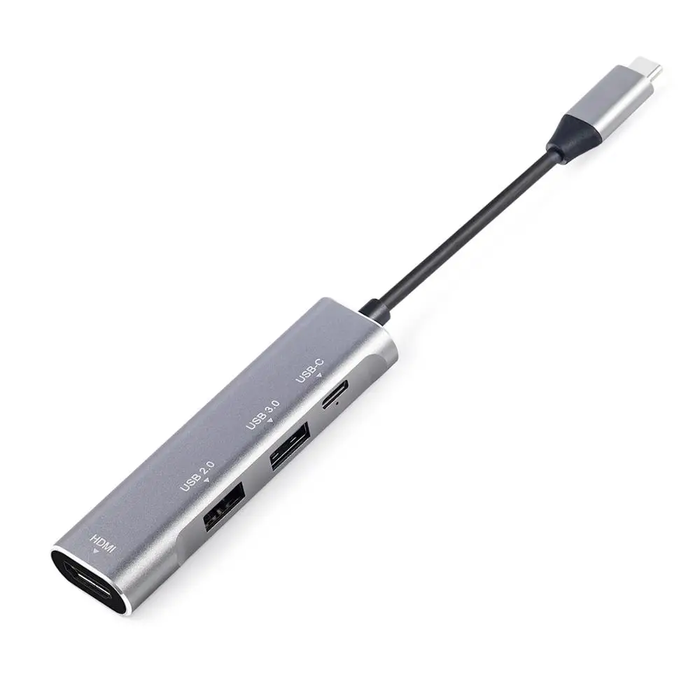 

type c to PD port high speed 4 in 1 USB 3.0 type c hub for macbook laptop, Silver