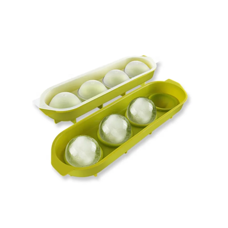 

#Liflicon silicone ice ball maker ice cube molds tray not stainless ice cube, Green tray with white cover