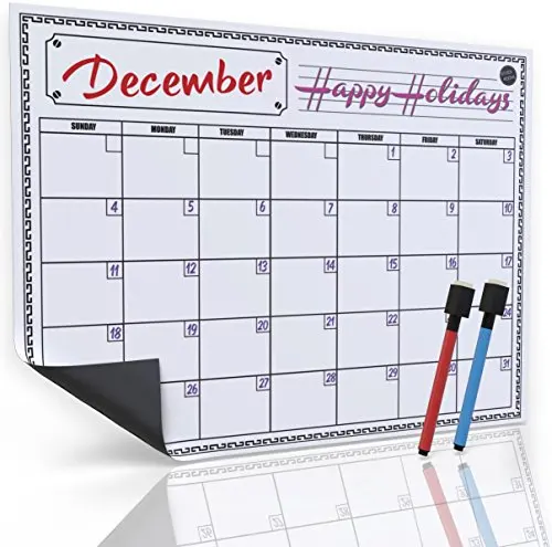 

Monthly Weekly Planner PET Whiteboard Sticker Fridge Magnet Calendar, White