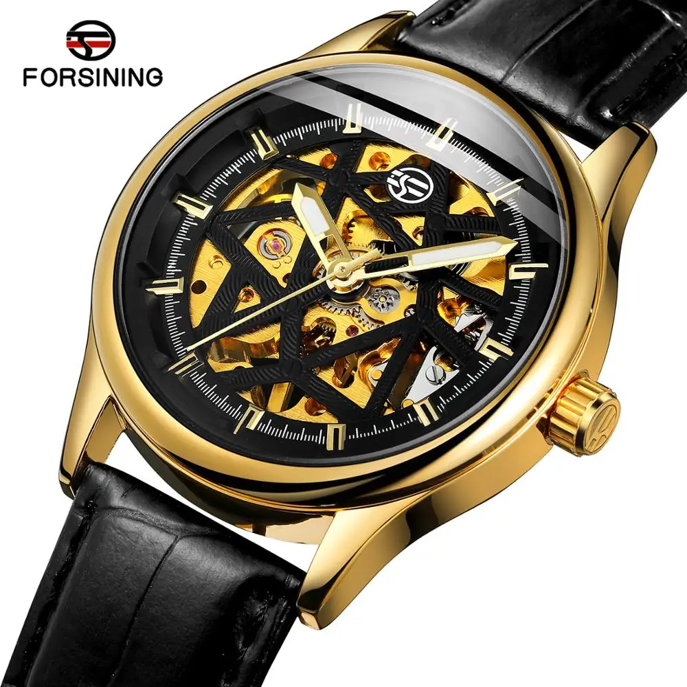 Forsining Mens Watches Brand Your Own New Arrive Cheap Jam Tangan Casual Handwinder Fashion Skeleton Mechanical Watch for Man
