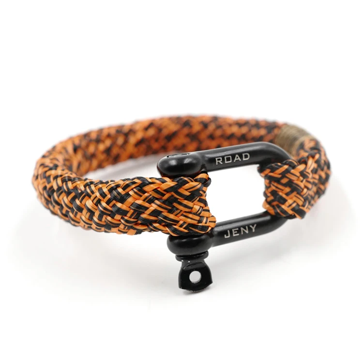 

New design black orange 12mm paracord clasp bracelet custom bracelet men