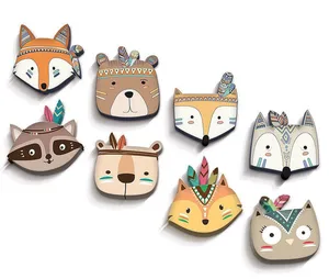 Image of Cartoon Animal Wood Wall Decorations,Wood Wall Decorations For Kids Living Room