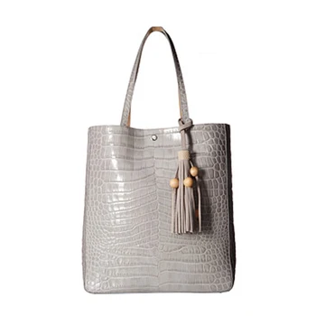 High Quality Croc Embossed Leather Girls Shopping Bags Women Handbags