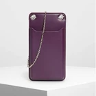 Personalizado pu de couro vegan preto senhoras crossbody carteira telefone com o titular do cart&atilde;o para o iphone