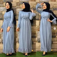 

Long Sleeve Muslim Dress Kaftan Dubai Women Lace Dress Abaya