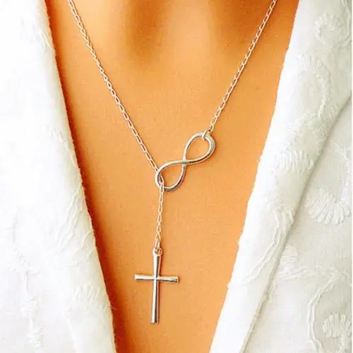

Yiwu Ruigang Silver Infinity Charm Cross Pendant Womens Silver Jewelry Necklace Gift, Customized