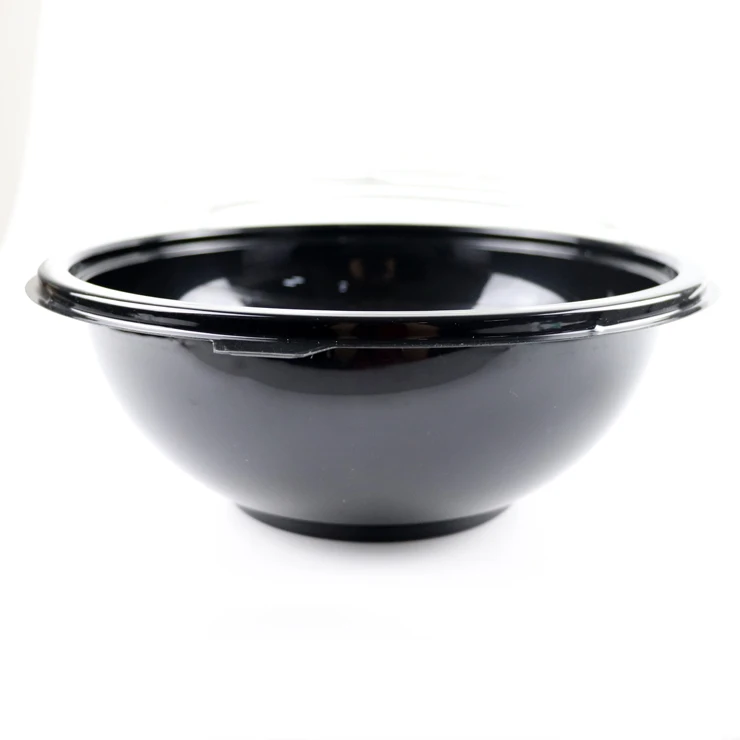 

pet 48oz disposable Transparent plastic salad bowl with lid