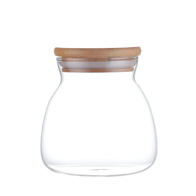 

borosilicate air tight glass food storage containers with bamboo lid