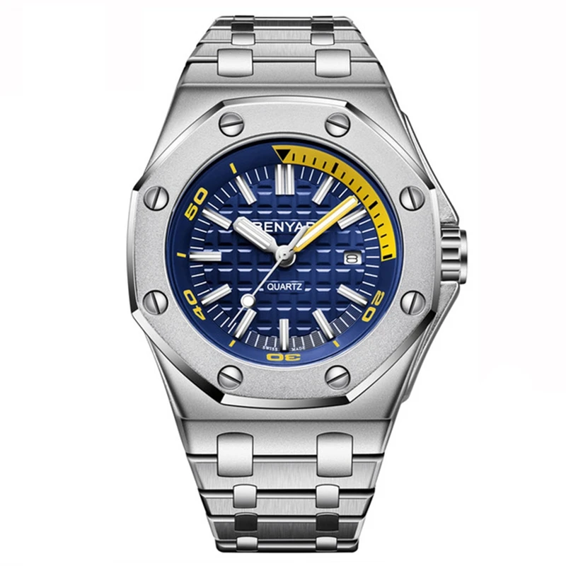Benyar Men Watch Top Luxury Brand Military Reloj Hombre Steel Quartz Watches Waterproof Sport Wrist watches Casual Montre Homme