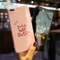 

KISSCASE Soft TPU Phone Case For iPhone X 8 7 plus Couple King Queen Phone Cover For iphone 6S Coque Fundas Capinhas