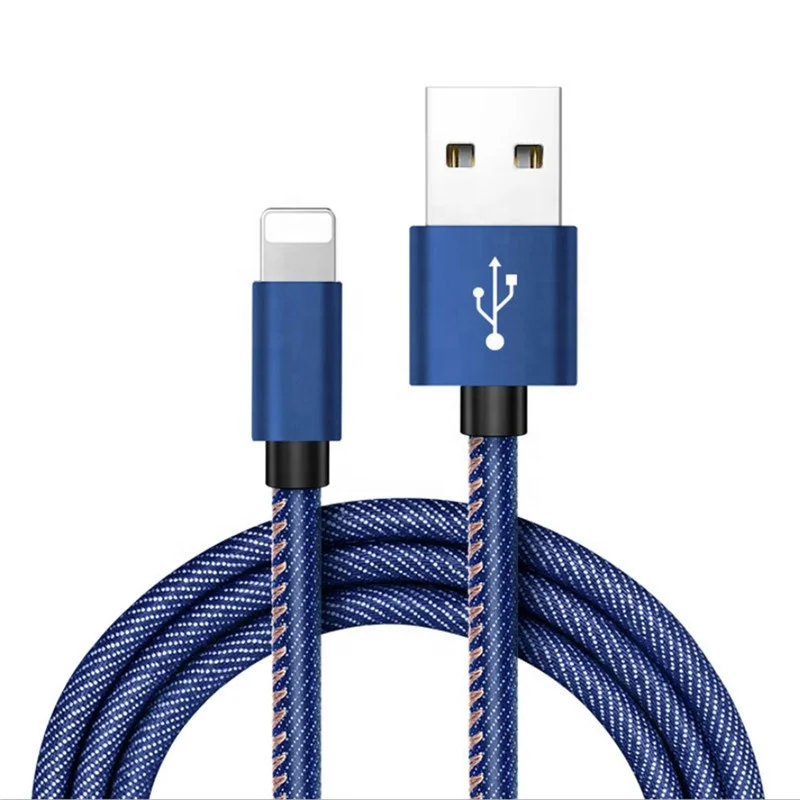 

Jean cloth inner tread sewing 2.4A 1m strong cable denim fabric sync usb data cable type C miro usb charging cord for ipxs MAX, Black//blue/red