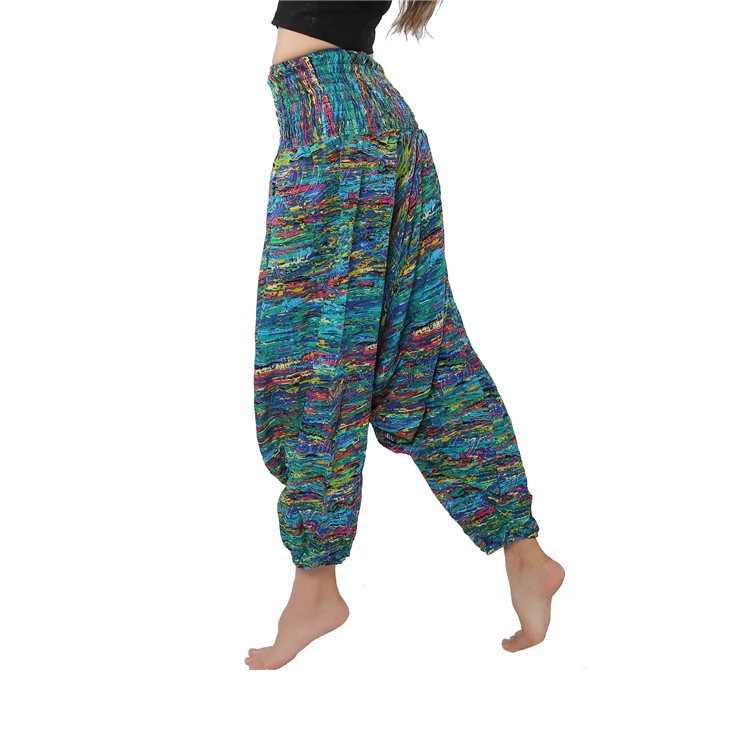 

Wholesale printed India rayon women elastic waist harem pants, Picture