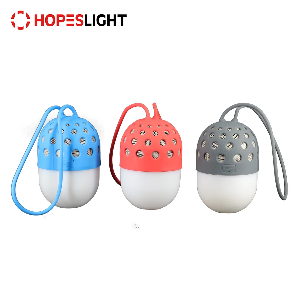 Mini Wireless USB rechargeable LED Outdoor Light Camp Lantern with Blue Tooth Speaker