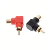 Red\/Black 90Degree RCA Right Angle Male to Female Phone Adapters AV Plug Connector