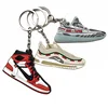 2D 3D Mini Yeezy Air Jordan Basketball Running Sneaker Shoes Key chain For Nike