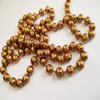 Hanging metal mesh curtains gold chain faceted bead