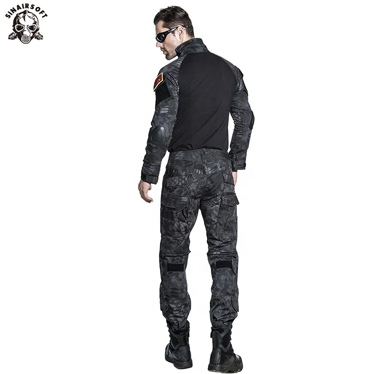 

Hunting Paintball Tactical Tight Army Military Combat Clothing Men Frog Camouflage Suit Military Uniform With Elbow Knee Pads, Mcbk