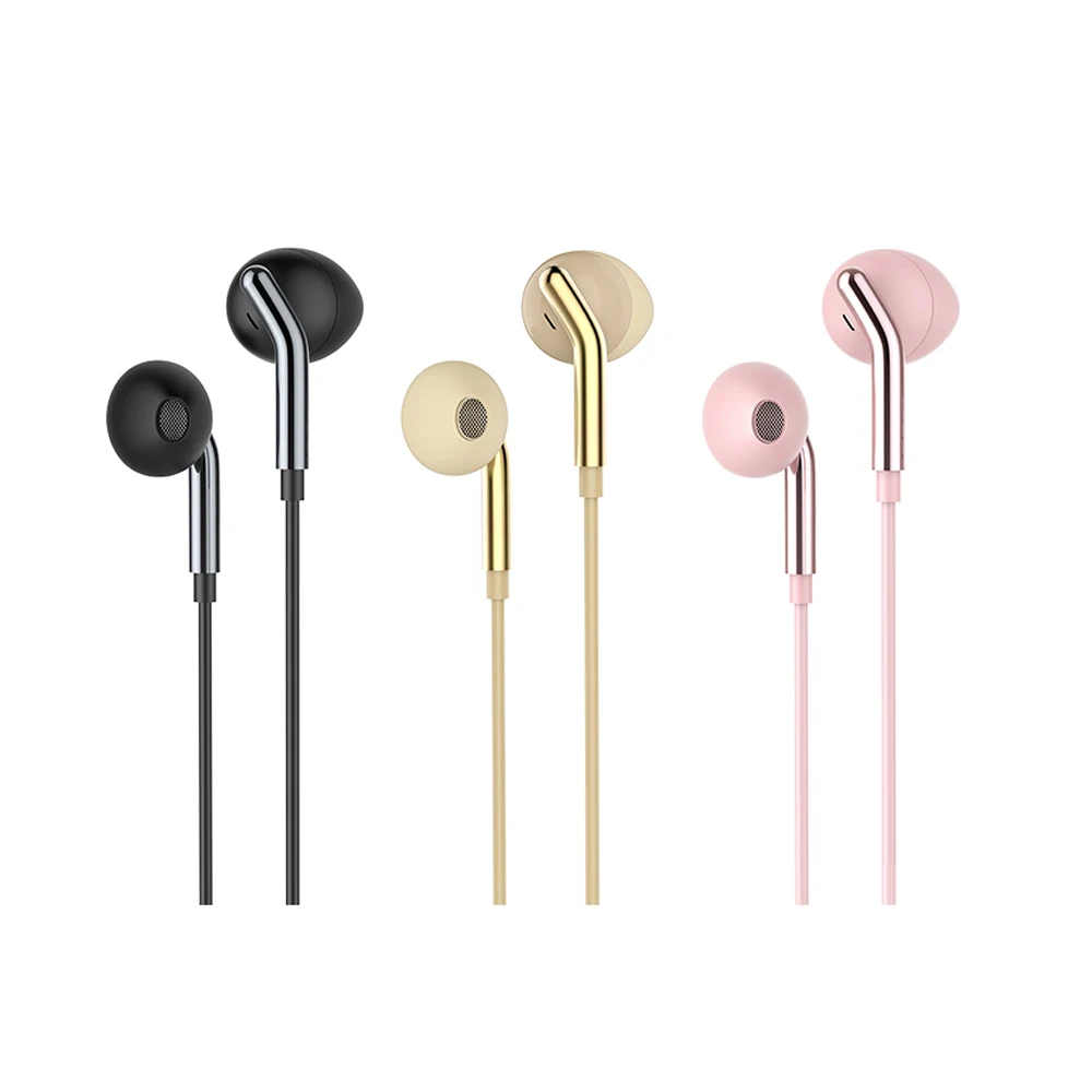 

HOCO M25 1.2M Cheap In Ear Headphones With Mic Earphones Wired, Black;pink;gold