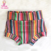 

Baby Girls High Waisted Serape Bummies For Mexican Cinco De Mayo Rainbow Stripes Serape Shorts Bloomer