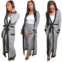 

Trendy Office Clothing Plus Size Outfit Women Pants Coat Set Wholesale