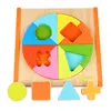Wooden Building Blocks Shape Matching Panel Educational Learning Wooden Puzzle Toys Board Set