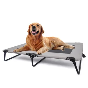 Image of Free-installation Foldable Metal Frame Pet Bed with Two Carry Handles