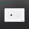 Safe and reliable electrical television and computer wall switch power socket