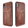 Slim Vintage PU Leather Card Case with Card Holder Slot Simple Professional Executive Snap On Cover for iPhone X