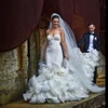 Custom Made White Sleeveless Mermaid Latest Wedding Gown Designs
