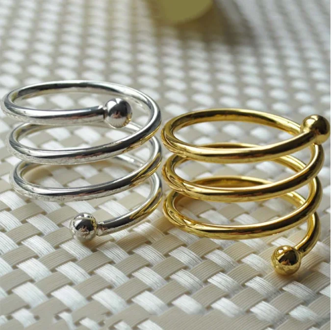 

Silver and Gold Decorative Alloy Napkin Rings for Wedding