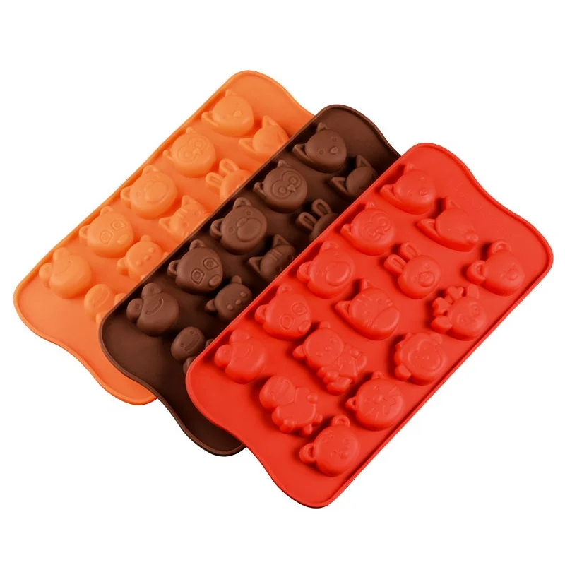 

15 Cavity 3D Animals Shape China Supplier Silicone Chocolate Moulds, As picture or as your request