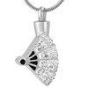 IJD9635 Cremation Jewelry for Ashes Keepsake Pendant 316 Stainless Steel Ship Folding Fan Memorials Urn Necklace for Women