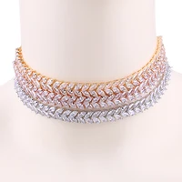 

Marquise Leaf Cubic Zirconia Zircon CZ Shinning Tennis Choker Necklaces for Women Jewelry