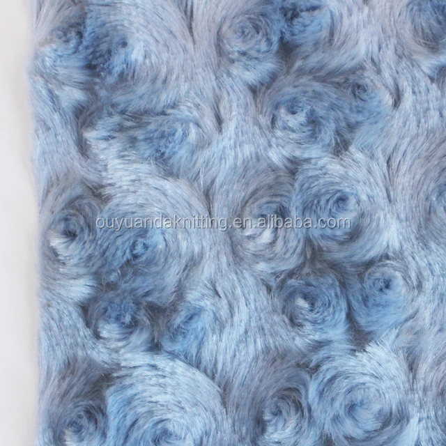 
Fabric Knitted 100% Polyester Rose Flower Pattern Swirl Embossed PV Plush Fabric  (62070216006)