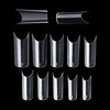 500pcs/bag Big C Tube Shaped Acrylic Full Cover Artificial False Nail Tips For Nail Art