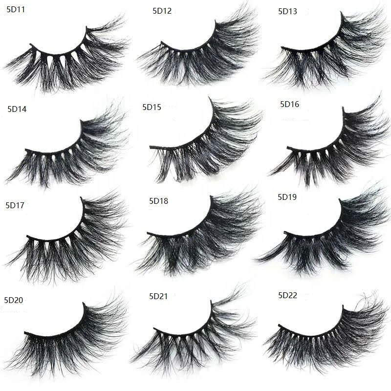 

2019 Wholesale Natural Looking Private Label Long Real Mink 25 mm Eyelashes, N/a