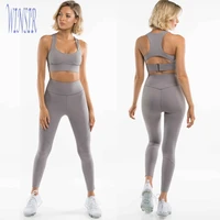 

2020 Women Spandex Fitness Workout Yoga Top And Pants Set Clothing Sportswear Active Wear Excel Sports Bra and Legging Sets
