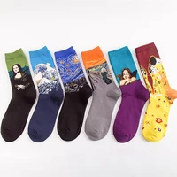 

Sen Hao factory direct trend cotton men's tube socks crazy oil painting series men's socks