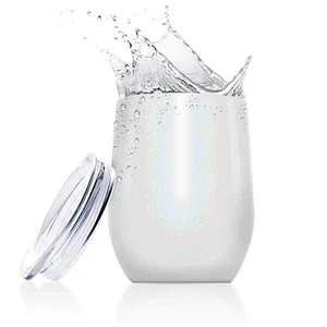 Image of 2019 hot selling 12oz double wall stainless steel thermos wine tumbler cups with lid for keeping wine, coffee and tea