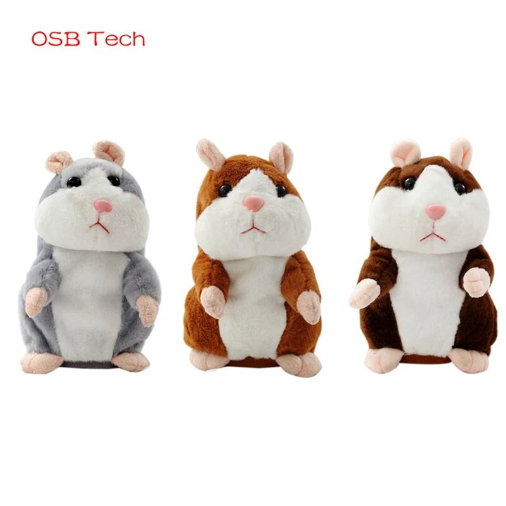
Lovely mimicry pet plush toy repeats what you say talking hamster for kids 